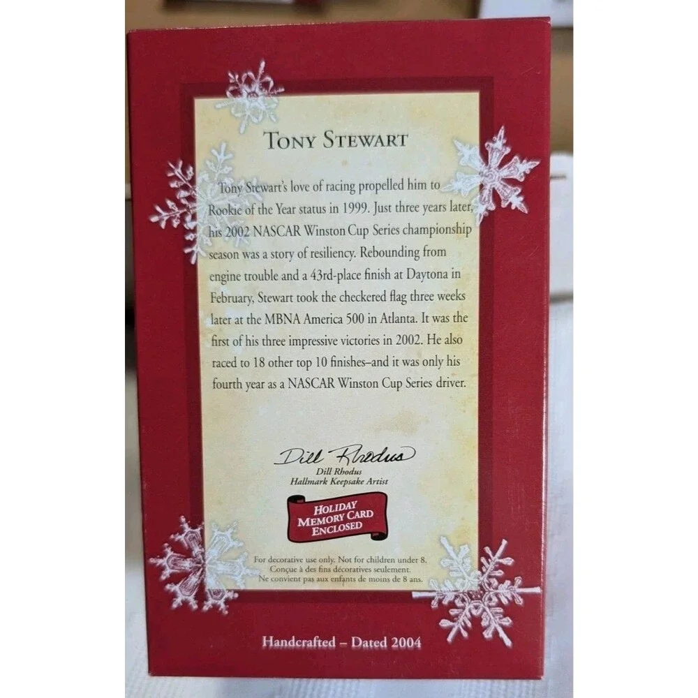 NASCAR Hallmark Keepsake Ornament Christmas Tree Ornament Tony Stewart #20 NEW